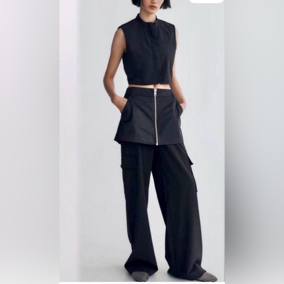 Zara Women’s Black Skirt/Cargo Pants Size Small NWOT - Picture 1 of 5
